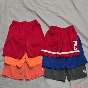 Fila Kids Red, Orange, Blue, and Gray Shorts Set